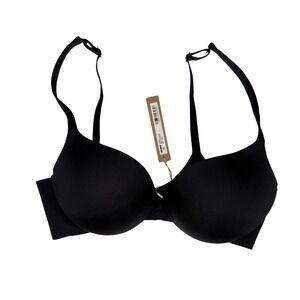 Skims Ultimate Push Up Plunge Bra Women 34D Onyx Black NWT BR-UWR-1881